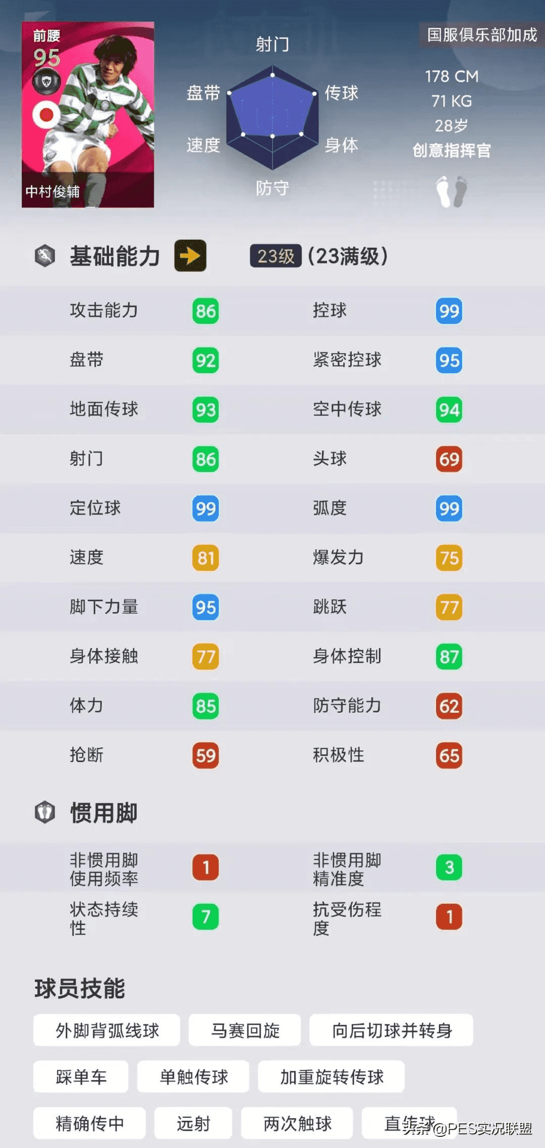 稀有球员top5！实况足球国服手游保有量最低的五大时刻盘点